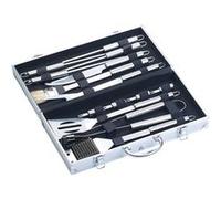Rosenstein & Söhne : Couverts à barbecue en acier inoxydable avec coffret en aluminium, 14 pièces G