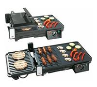 Rosenstein & Söhne Grille-viande & plancha électrique de table 2 en 1, 2000 W