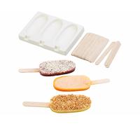 Rosenstein & Söhne Moule en silicone 80 ml et 24 bâtonnets - Pour 3 glaces