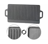 Rosenstein & Söhne Plaque-gril de cuisson réversible en fonte - 51 x 23,5 cm