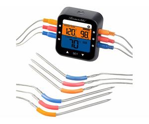 Rosenstein & Söhne Thermomètre de cuisson à fonction bluetooth et 6 capteurs