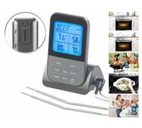 Rosenstein & Söhne Thermomètre de cuisson sans fil avec 2 sondes XXL