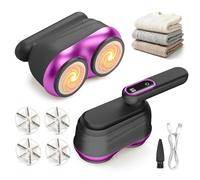 RoserRose Rasoir Anti Bouloche Professionnel à Double Tête Rotative avec Poignée Pliable - Coupe Bouloche Électrique pour Tous Les Vêtements, Anti Bouloche Vêtement Efficace (Noir)