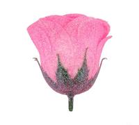 Roses artificielles à paillettes avec tiges et verdure, fleurs artificielles en mousse de polyéthylène pour bouquets de mariage, centre de table, fête, fête prénatale, composition florale (rose)