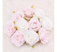 Roses Blanches Artificielles, Fausses Fleurs, 7-8cm, 30 Pièces, pour Bricolage, Mariage, Maison, ixd'Anniversaire, Couronne, Scrapbooking red