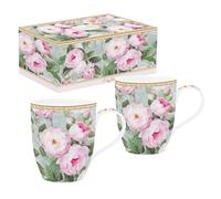 ROSES EN FLEUR coffret 2 mugs 30cl en porcelaine