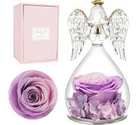 Roses éternelles Ange Figure Boîte cadeau pour maman - Fête des mères Noël Anniversaire