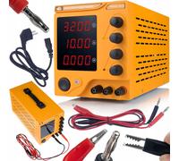 Rosfix AmpRush RARES-3210 Alimentation de Laboratoire 32 V 10 A + Station de Soudage 2 en 1 (Air Chaud et 900 Ma) Orange Husky OH660 Série Électrique