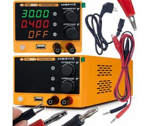 Rosfix Bloc d'alimentation de laboratoire RAVED-3205 0-32 V 0-5 A USB QC 18 W CV/CC Affichage numérique