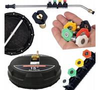 Rosfix Brosse Cubique Professional T-Racer de 38 cm (15 Po) avec Raccord Rapide 6,35 mm (1/4 Po) + Lance de Nettoyeur Haute Pression 6