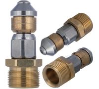 Rosfix Buse de Nettoyage Rotative M22 - 3 Jets Arrière, 350 Bar, 155°C | Inox et Laiton | Pour Tuyaux et Nettoyeurs Haute Pression | Accessoire de Débouchage Canalisation