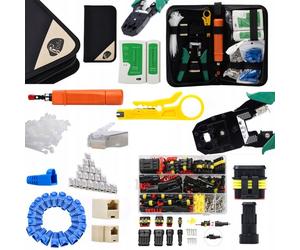 Rosfix Ensemble d'outils réseau en mallette (testeur de câbles RJ45/RJ11, sertisseuse et accessoires)