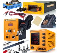 Rosfix Kit AmpRush RARES-3210, T12OAS, 858D, 21-B – Alimentation de Laboratoire 32 V 10 A, Station de Soudage, Air Chaud, Pot | Précision, 160 W