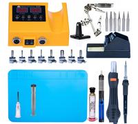 Rosfix Kit de Soudage OH660 – Station de Soudage 2 en 1 à Air Chaud et Fer à Souder, 660 W, LED, 100 – 500 °C, 8 Buses, 5 Embouts, Tapis en Silicone