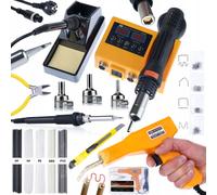 Rosfix Kit de Station de Soudage 2 en 1 Orange Husky OH660 (Air Chaud et 900M) + Agrafeuse en Plastique dans un Étui + 200 Agrafes + Kit Prowelder Min