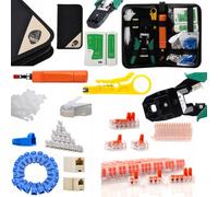 Rosfix Kit d'outils réseau 9 en 1, testeur de câble, pince à dénuder, pince à sertir, étui