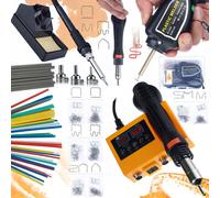 Rosfix Kit Orange Husky OH660 et Cosmico RSC100W – Station de Soudage 2 en 1: Poste à Air Chaud 660 W, Soudeuse Plastique 100 W, 1 200 Pinces, 5 Fils