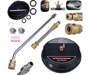 Rosfix Kit T-Racer 15" Nettoyeur de Surfaces + Lance Coudée 70 cm 1/4" + Adaptateur à Baïonnette – Nettoyage Professionnel pour Nettoyeurs Haute Press