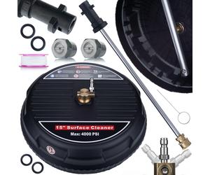 Rosfix Kit T-Racer Nettoyeur de Surfaces 15" + Lance de 34 cm – Pièce de Rechange pour Nettoyeurs Haute Pression Kärcher K2 – K7 | Raccord Rapide 1/4"