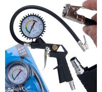 Rosfix Pistolet Pneumatique avec Manomètre - 0-16 Bar (0-230 PSI) | Aluminium Léger | Tuyau 35 cm | Raccord Rapide | Pour Atelier et Garage | Accessoire de Gonflage