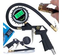 Rosfix Pistolet Pneumatique avec Manomètre LCD - 0-255 PSI, Affichage Rétroéclairé | Raccord 1/4" NPT | Précision 1% | Pour Gonflage Pneus | Accessoire Garage Auto