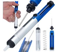 Rosfix Pompe à Dessouder Manuelle - Corps en Aluminium, Embout PTFE Antistatique | Ø Int. 3 mm, Ø Ext. 5 mm, Longueur 18,5 cm | Pour Électronique | Accessoire de Soudure