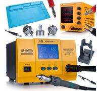 Rosfix ProSet Airflow X 861DW LCD 1300W + AmpRush Power Supply 32V 5A + ESD Silicone Mat 45x30cm 500°C - Kit Air Chaud + Alimentation Laboratoire + Tampon de soudure
