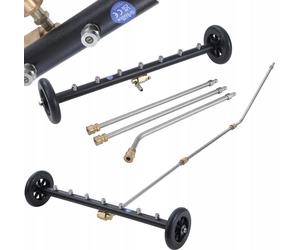 Rosfix Set Lance de Lavage Sous-Châssis 275 Bar – 7 Buses 40°, Prise Rapide 1/4" | Inox, 126 cm | Pour Voiture, Terrasse, Allée