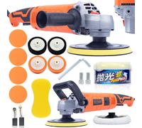 Rosfix Set Polisseuse Voiture Orange Butterfly – 2500W, 500–3600rpm, Disque 180mm | 7 Vitesses, Moteur Cuivre | CE