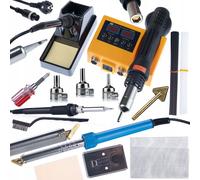 Rosfix Station de Soudage 2 en 1 Orange Husky OH660+ (Air Chaud et 900M) et Fer à Souder Blue Lark 80W BL80W avec un Ensemble d'accessoires