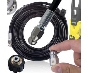 Rosfix Tuyau de Nettoyage Canalisation 30m M22 – Buse Amovible 1/4" | compatible avec netyeur haute compression Kärcher K2–K7