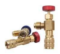 Rosfix Vanne de Remplissage Réfrigérant R32/R410A - Raccords Précis, Couleur Rouge | Double Connexion Bas/Lateral | Pour Climatisation | Accessoire Frigorifique Professionnel