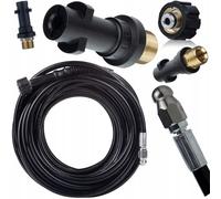 Rosfix Wąż do czyszczenia kanalizacji z gwintem M22 30M + Adapter M22 na Bayonet do myjki ciśnieniowej z serii HD HDS na serie K (K2, K3, K4, K5, K6 K7)