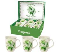 ROSHEN Coffret de 6 Mugs 330 ml - Tasses à motifs colorés, isolées et résistantes à la chaleur, dans un coffret cadeau de qualité supérieure pour 6 personnes