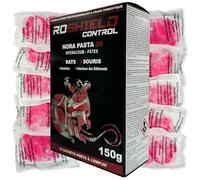Roshield Anti Rats & Souris 150g Forte Infestation Habitation et Cuisine Efficace dès la 1ère Ingestion Idéal pour Lieux Secs & Humides (150g, 15x10g)