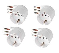 ROSI Adaptateur Schuko 90° gain de place - Blanc - 4 adaptateurs - 10A 2P + T - Convertisseur de courant