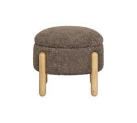 Rosie - pouf - en tissu bouclette - Marron