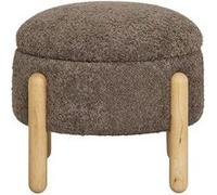 Rosie - pouf - en tissu bouclette - Marron $cou G