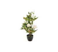 Rosier artificiel en pot - H. 50 cm - Blanc