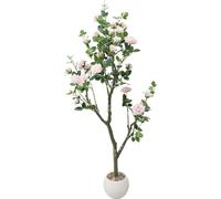 Rosier artificiel, sans entretien, décoration polyvalente, rose vif
