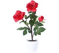 Lunartec Rosier LED 3 fleurs rouge 50cm