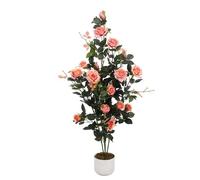 Rosier rose 120cm tronc bois fleurs réalistes pot déco intérieur extérieur maison 1 pièce