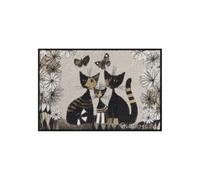 Rosina Wachtmeister Paillasson lavable par Salonloewe Gatti Con Fiori 50 x 75 cm Motif chats Multicolore