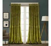 Roslynwood Lot de 2 Rideaux en Velours à Isolation Thermique avec Passe-Tringle pour Chambre à Coucher et Salon (132,1 x 160 cm, Vert Olive)