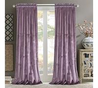Roslynwood Lot de 2 Rideaux Luxueux en Velours - Rideaux insonorisants en Velours avec Passe-Tringle pour Salle à Manger/décoration de fête, Lavande - 132 x 274 cm (l x L)