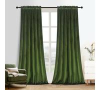 Roslynwood Lot de 2 Rideaux occultants de fenêtre en Velours Super Doux avec Passe-Tringle pour Chambre à Coucher et Salon (132,1 x 228,6 cm), Vert Mousse