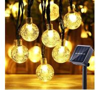Rosnek Guirlande Lumineuse Solaire Extérieure, 5m 20LED avec 2 modes Lampe Blanc chaud Jardin IP65 Étanche, pour Noël Fête Décor