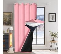 Rosnek Rideau Thermique Isolant Anti Froid et Chaleur, L132 X H213 cm Rideau Occultant Thermique, Protection Hiver & Été Contre Le Froid, Chaleur pour Salon, Chambre(Rose, 1 Panneau)