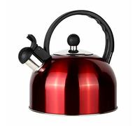 ROSSETTO Bouilloire Sifflante Induction 2,5 L Inox Théières pour Cuisinière, Bouilloire gaz, Poignée Résistante à la Chaleur, Tous Feu Donc Induction, Théière avec Sifflet pour, Rouge