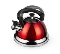 ROSSETTO Bouilloire Sifflante Induction 3 L Inox Théières pour Cuisinière, Bouilloire gaz, Poignée pliante Résistante à la Chaleur, Tous Feu Donc Induction, Théière avec Sifflet pour, Rouge